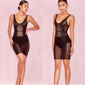 House of CB Romi Black Lace Underwire Nightie Dress, Size XSmall, retail $149